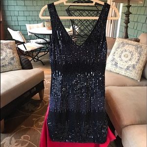 Nicole Miller deep blue sequin dress. NWT. Small